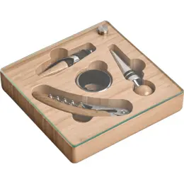 Okiyo Budonoki Bamboo Wine Accessories Set Unbranded